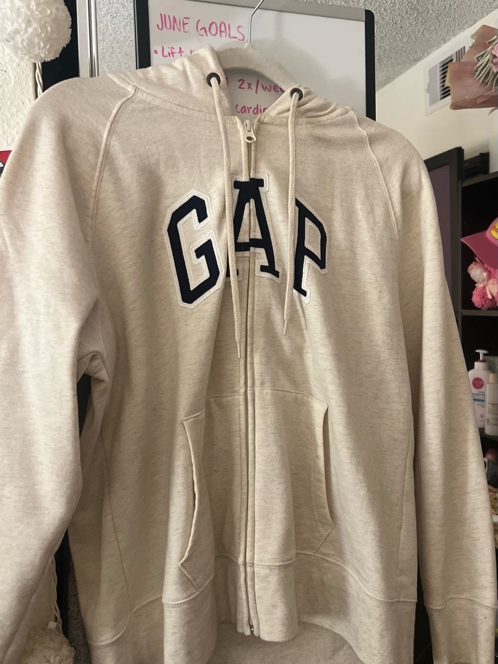 creamy white womens gap zipup hoodie